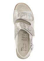 ELENA EDEN Sandale aus Nappaleder und krokogeprägtem Lackleder BEIGE