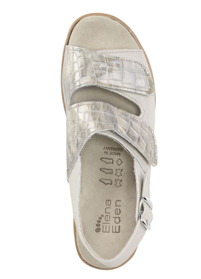 ELENA EDEN Sandale aus Nappaleder und krokogeprägtem Lackleder BEIGE