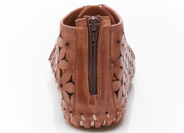 Gemini Bootie mit praktischem Fersen-Reissverschluss COGNAC