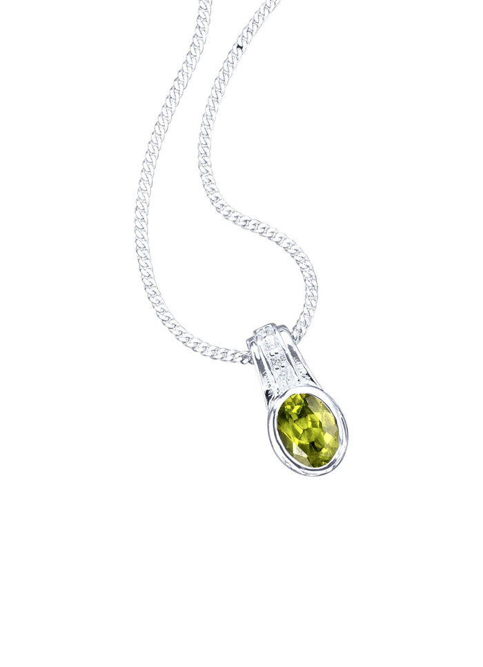 Anhänger mit echt Peridot und synth. Zirkonia 