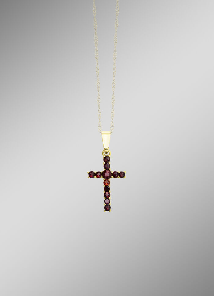 Kreuz-Anhänger mit Granat 