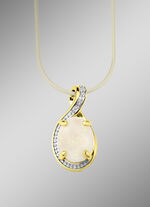 Anh&auml;nger mit echt Opal und Diamanten 