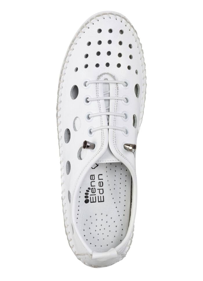 ELENA EDEN, sommerliche Damen-Slipper, Weite G, mit herausnehmbarem Fussbett WEISS