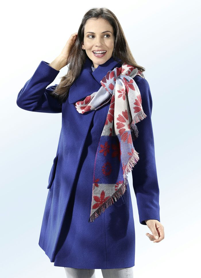 Longjacke mit extravaganter Kragenl&ouml;sung 