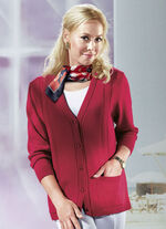 Strickjacke mit Zopfstreifen ROT