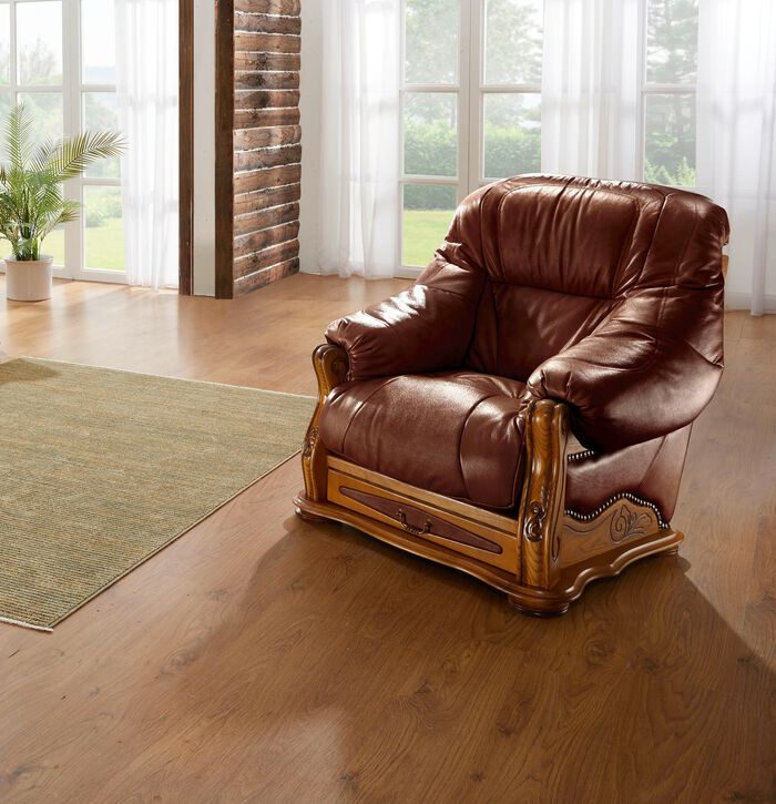 Italienische Polsterm&ouml;bel mit Bezug aus echtem Leder BRAUN