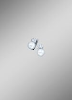 Ohrringe mit S&uuml;sswasser-Zuchtperlen und synth. Zirkonia 