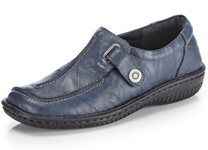 ELENA EDEN, bequeme Damen-Slipper, Weite G, mit herausnehmbarem Fussbett MARINE