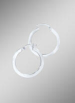 Hochgl&auml;nzende Creolen aus Weissgold 