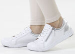 ELENA EDEN, bequeme Damen-Sneaker, Weite G, mit herausnehmbarem Fussbett WEISS-SILBER