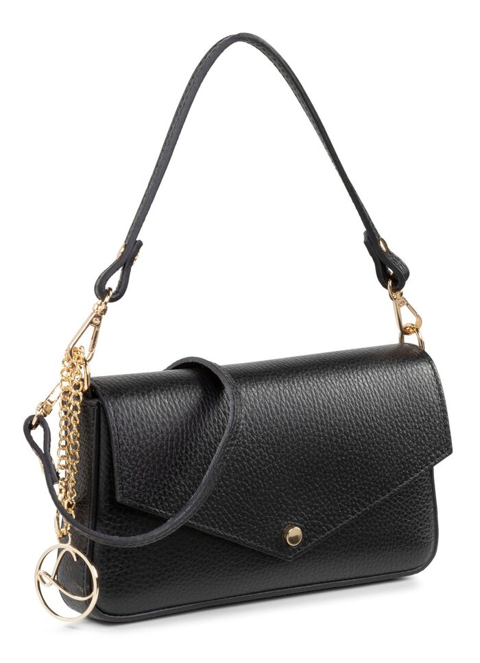 Laurina Mini-Tasche aus genarbtem Kalb-Nappaleder SCHWARZ