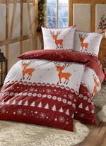 Flanell-Bettw&auml;sche-Garnitur mit Reissverschluss 