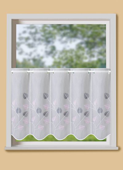 Fein bestickter Kleinfenster-Vorhang 