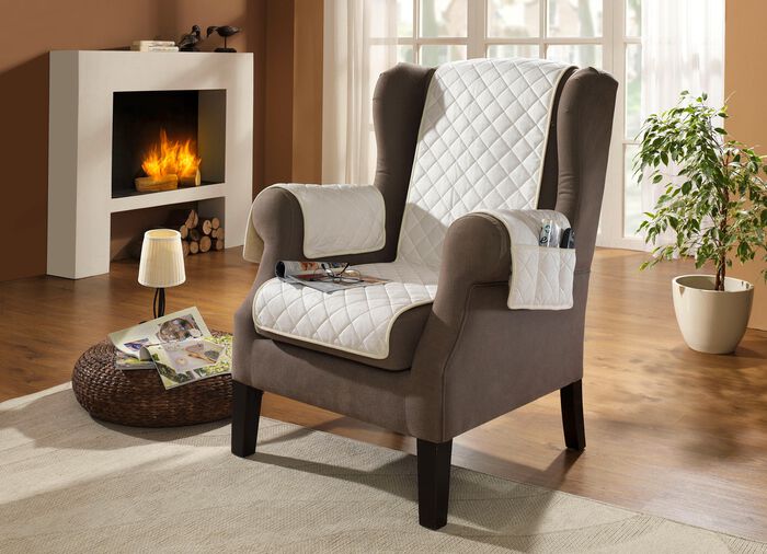 Sessel-,Couch- und Armlehnenschoner aus Schafschurwolle 