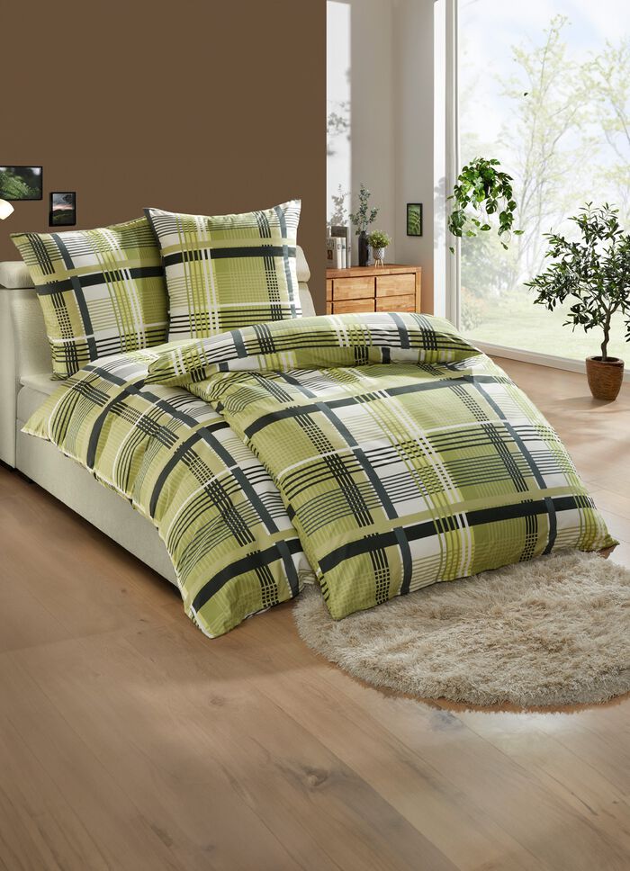 Microfaser Bettw&auml;sche-Garnitur mit Reissverschluss GR&Uuml;N