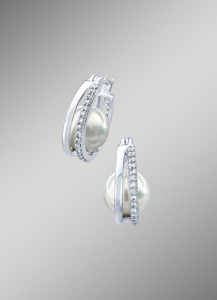 Creolen mit echt Muschelkernperle 