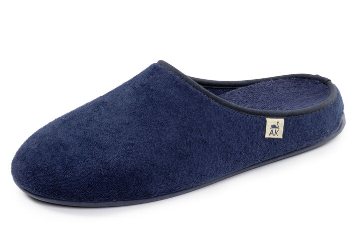 Klassische Herren-Hausschuhe, mit herausnehmbarem Fussbett BLAU