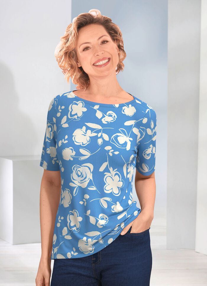 Shirt mit U-Boot Ausschnitt 