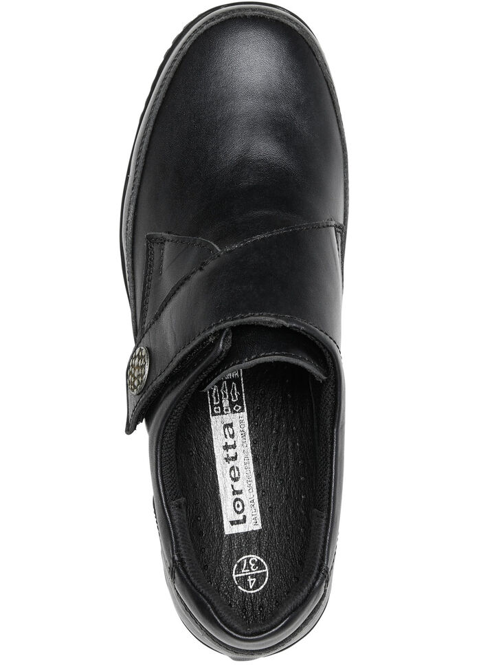 ELENA EDEN, bequeme Damen-Slipper, WeiteH, mit herausnehmbarem Fussbett SCHWARZ