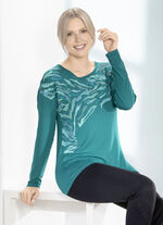 Shirt mit Kontrast-Druck in 3 Farben PETROL