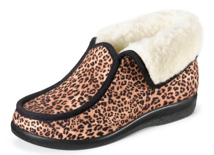 Warme Damen-Hausschuhe, Weite H, mit Wolle 