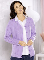 Strickjacke mit edler Paillettenzier FLIEDER