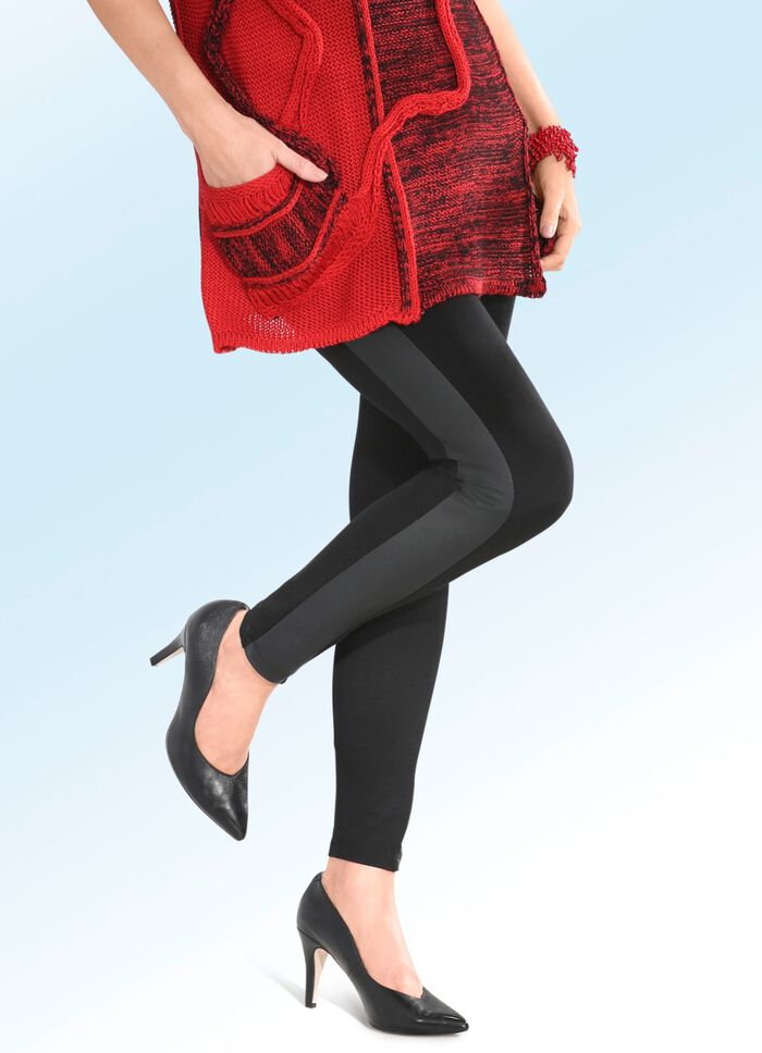 Leggings im interessanten Materialmix 