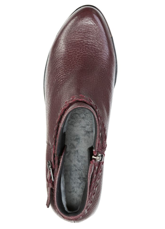ELENA EDEN, bequeme Damen-Stiefeletten, Winterschuhe, Weite G, mit Reissverschluss BORDEAUX