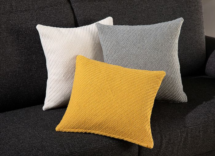 Kissenbezug in Strickoptik GOLD