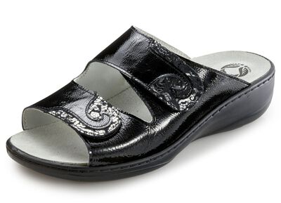 Mubb, bequeme Damen-Pantoletten, Weite H, mit herausnehmbarem Fussbett 