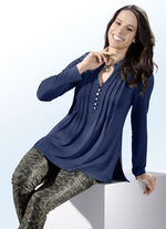 Shirt-Tunika mit Schmuckknopfleiste MARINE