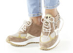 Waldläufer Sneaker mit frecher Glitzer-Applikation TAUPE-GOLD