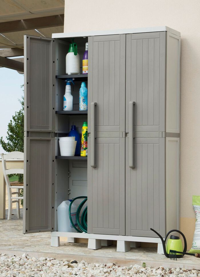 Ger&auml;teschrank, 3-t&uuml;rig GRAU