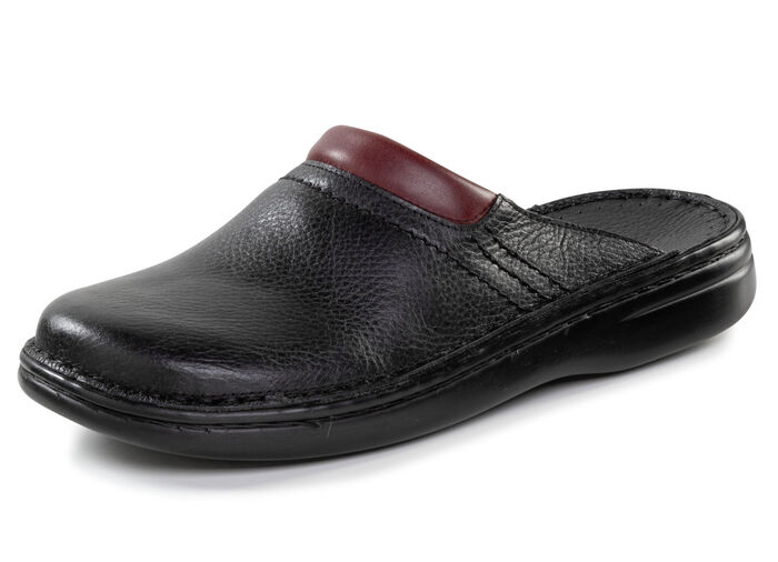 GINO GALANTE Pantolette aus genarbtem Rind-Nappaleder SCHWARZ-CHIANTI
