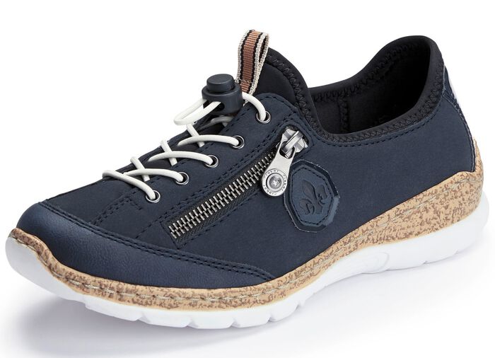 Rieker, sportliche Damen-Sneaker, mit MemoSoft Decksohle DUNKELBLAU