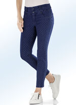 Jeans mit angesagter Punktedessinierung DUNKELBLAU