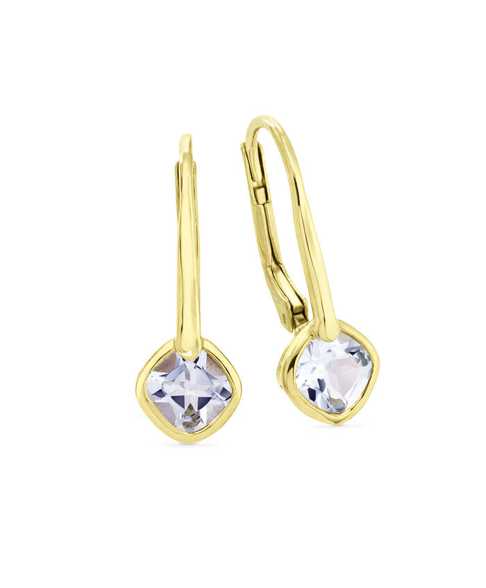 Klassische Ohrringe mit beh. Blautopas 