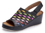 Gemini Sandalette mit raffinierten, bunten Flechtdurchzügen SCHWARZ