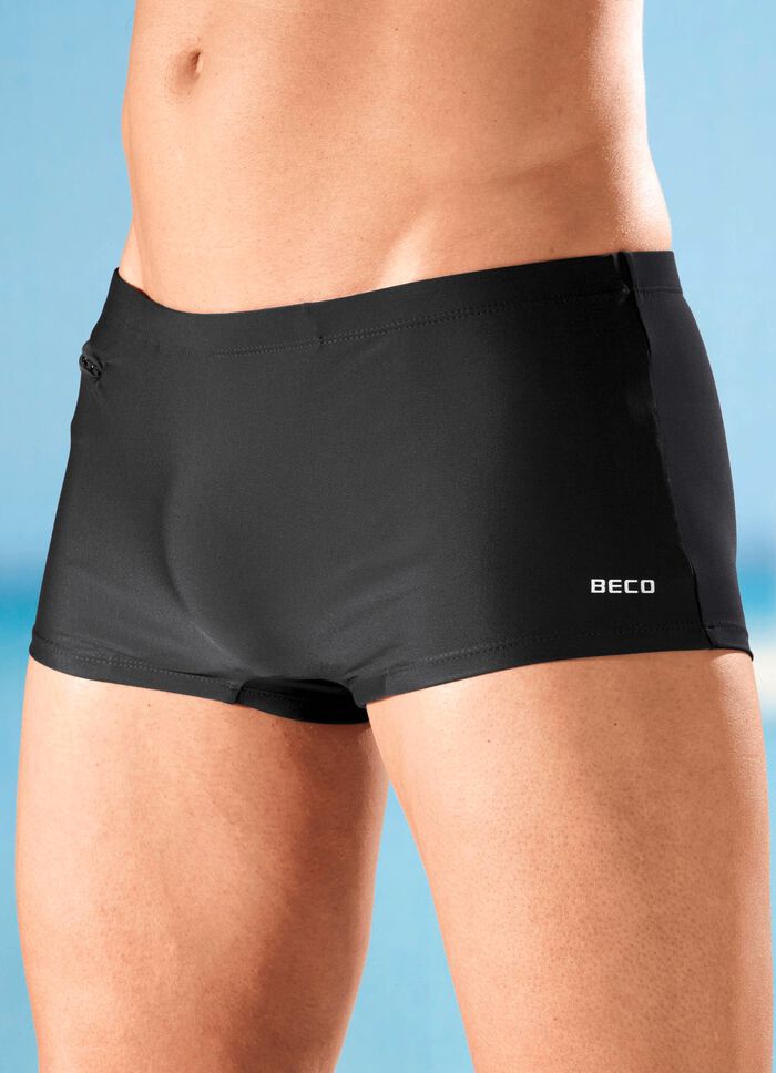 Zweierpack Badehosen in Kastenform mit Reissverschlusstasche 