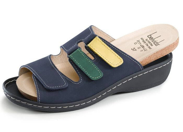 ELENA EDEN, bequeme Damen-Pantoletten, Weite H, mt herausnehmbarem Fussbett 