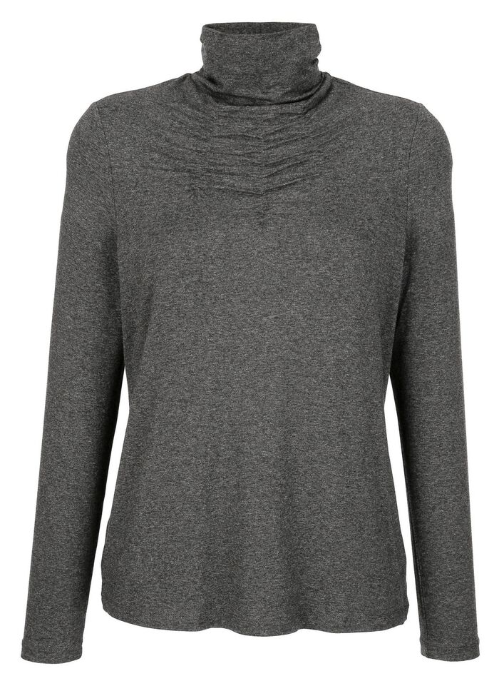 Shirt mit Raffungen in 5 Farben ANTHRAZIT