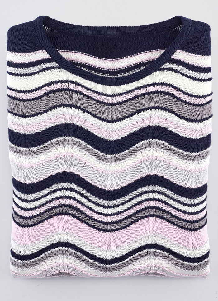 Pullover mit Ringeldessin ROSÉ-MARINE-MULTICOLOR