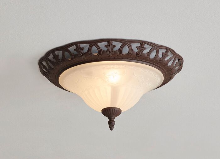 Lampenserie aus Metall mit Glasschirmen 