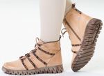 Gemini, trendige Damen-Stiefeletten, Winterschuhe, Weite G, mit herausnehmbarem Fussbett HELLBEIGE