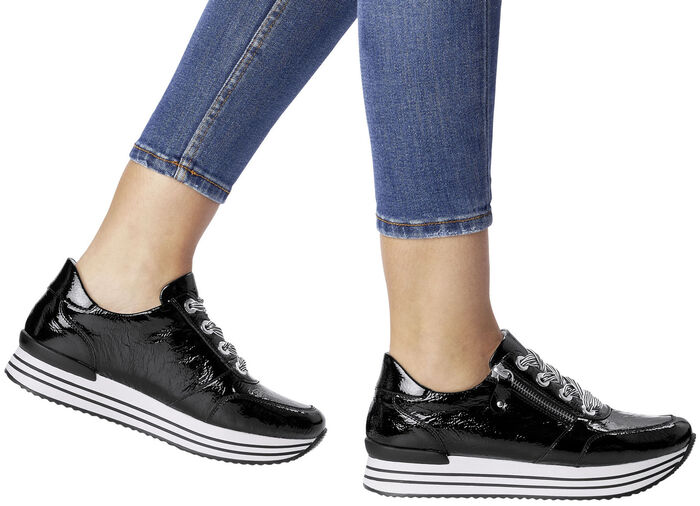 Remonte Sneaker mit effektvoller Schnürung SCHWARZ