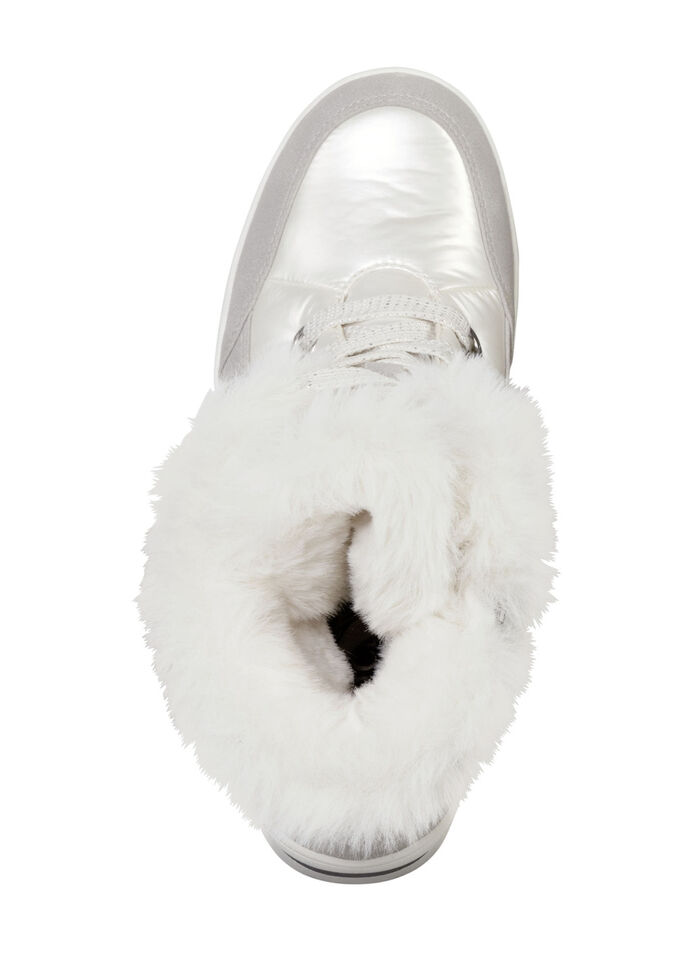 ELENA EDEN, gefütterte Damen-Boots, Winterschuhe, Weite G, mit herausnehmbarem Fussbett PERLWEISS-GRAU