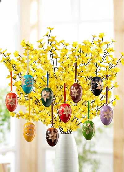 Handgeschnitzte Ei-H&auml;nger, 10er-Set 