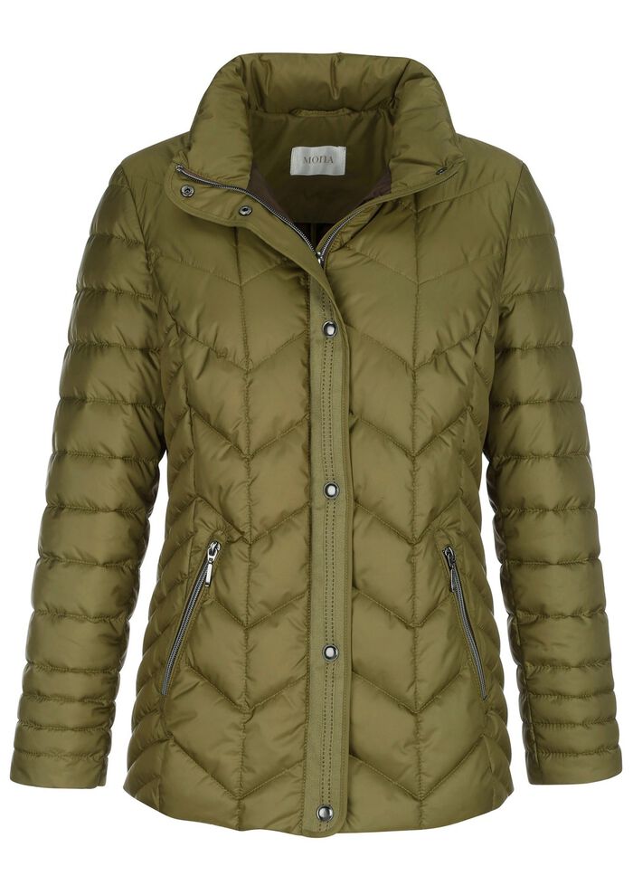 Steppjacke mit Rei&szlig;verschluss unter der Druckerleiste 