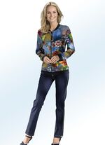 Blusenjacke mit farbbrillantem Druck 