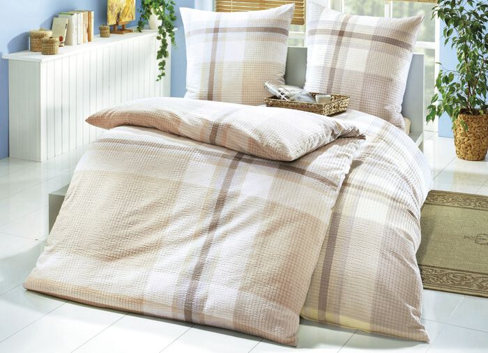 «biberna» Bettwäsche-Garnitur aus wärmendem Biber BEIGE